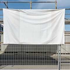 Industrial Fences with White Cloth