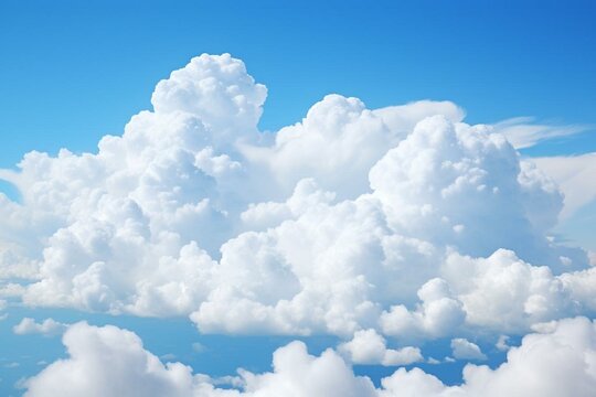 Realistic cloud against blue sky. Generative AI