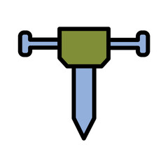 Drill Labor Tool Filled Outline Icon