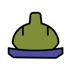 Helmet Safety Hat Filled Outline Icon
