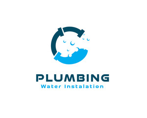 C initial logo water plumbing logo icon symbol design template illustration inspiration