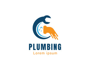 Fototapeta premium C initial service plumbing logo icon symbol design template illustration inspiration