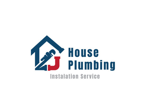 home house plumbing service installation logo icon symbol design template illustration inspiration