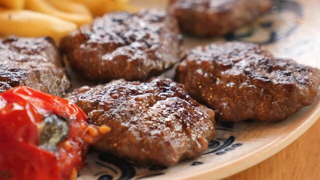 Traditional Turkish Cuisine Meatball Akhisar Kofte