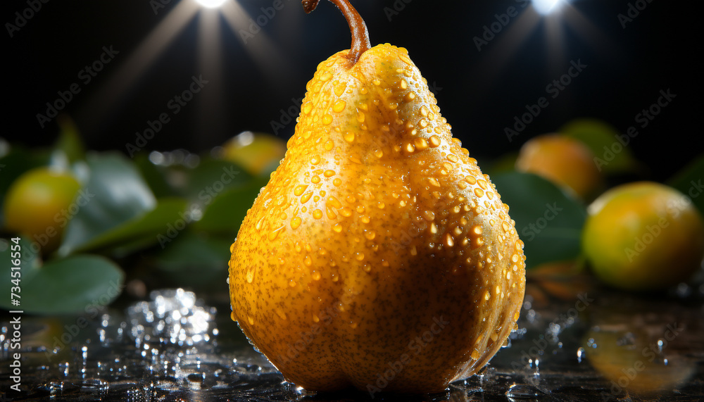 Canvas Prints Freshness and nature in a vibrant, juicy, ripe lemon slice generated by AI