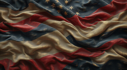 American Flag Waving Close-up Texture - obrazy, fototapety, plakaty