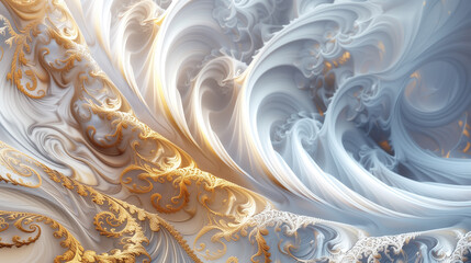 abstract fractal with a dominant white color for the background or design