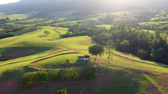 Sunset Rural Life At Teofilo Otoni Minas Gerais Brazil. Natural Beauty Teofilo Otoni Minas Gerais. Rural Background Outdoor Mound Awesome. Rural Background Forest Mound Summer Nature.