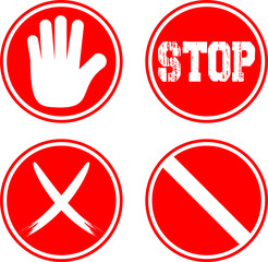 prohibition stop sign sign in red transparent background