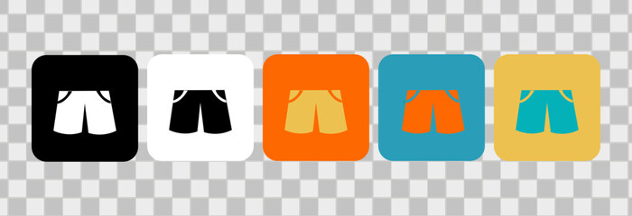 Short trousers icons design. For logo, symbol or web design. Vector flat illustration.