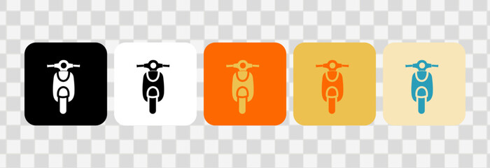 Scooter front view icon collections . For logo, symbol or web design. Vector flat illustration.