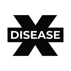 Illustration of disease X black and white symbol - 734528533