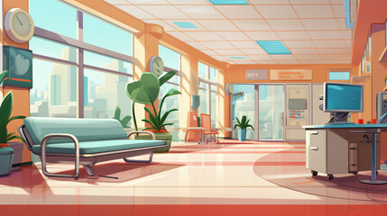 Naklejka premium lofi hospital interior