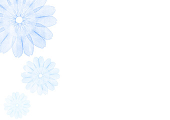 和風の抽象的な青い水彩の花の背景イラスト
