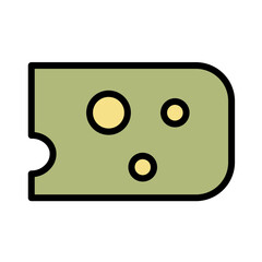 Cheese Dairy Food Filled Outline Icon
