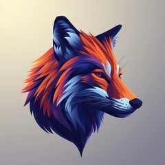 Vibrant and Majestic Fox A Stunning Fusion of Realism and Artistic Flair in a Colorful Digital Illustration