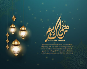 Realistic ramadan background with, lantern. for banner, greeting card