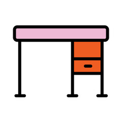 Desk Furniture Office Filled Outline Icon