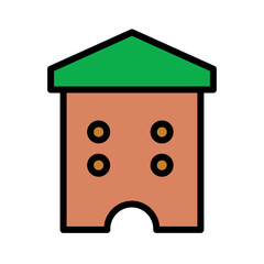 Office City Tower Filled Outline Icon