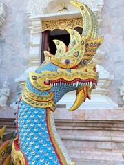 Thai style dragon statue at Wat Phra That Doi Suthep, Chiang Mai, Thailand