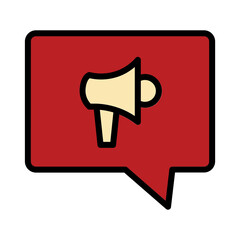 Fototapeta premium Mouth Verbal Word Filled Outline Icon