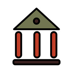 Court Justice Law Filled Outline Icon