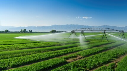 agriculture irrigation farm land - obrazy, fototapety, plakaty