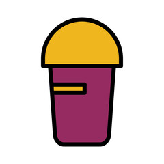 Bucket Garden Plant Filled Outline Icon