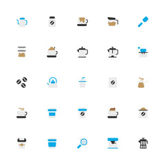 Coffee Flat 2d Icon. Editable stroke. Pixel Perfect at 32x32