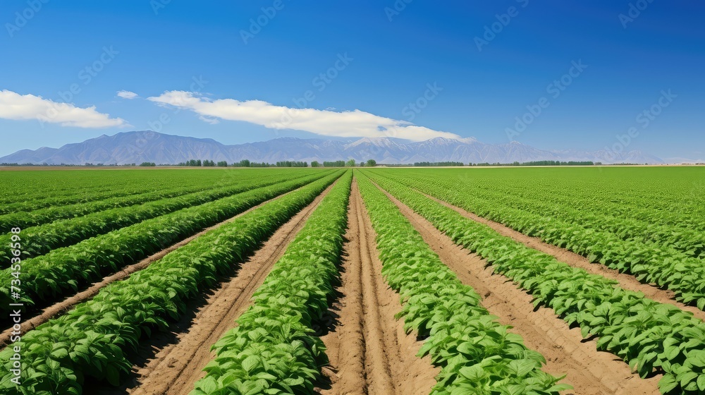 Wall mural crop potatoe farm