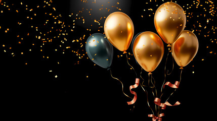 Confetti sparkles on background, holiday and birthday theme