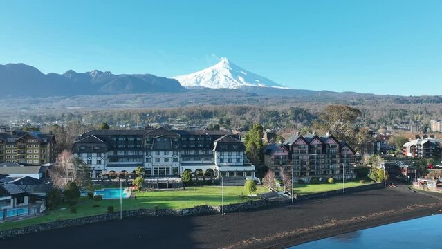 Coast City At Pucon Los Lagos Chile. Maritime Pucon Los Lagos. Town Sky Backgrounds Urban. Town Outdoors Backgrounds Downtown Up Above. Town Urban City Landmark. Pucon Los Lagos.