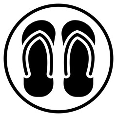 flip flops glyph icon