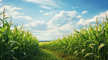 field farming corn - obrazy, fototapety, plakaty