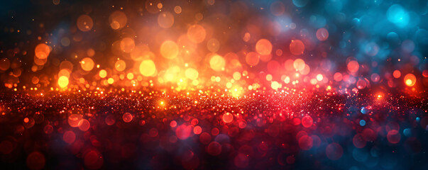 Obraz premium Abstract colorful glitter lights background. Rainbow. Circle blurred bokeh. Romantic backdrop for Valentines day, women's day, holiday or event