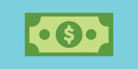 Flat Design US Dollar Vector Icon art and ilustration