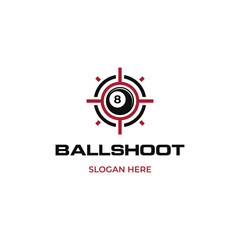 8 ball shoot target logo design on isolated background