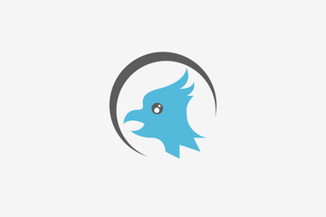 Illustration vector graphic of bird head in circle. Good for logo