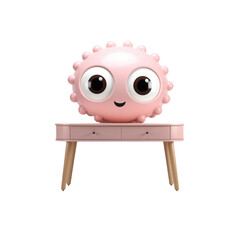 Pink Table With Drawer and Toy