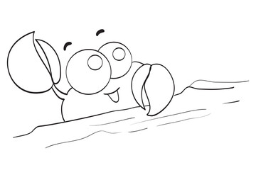 Coloring book or Coloring page for kids. Cute Marine Life Animal.