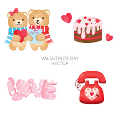 Fototapeta premium Happy valentine items collection