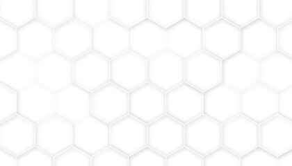 Abstract background with hexagons with copy space. Luxury pattern. Horizontal banner. Modern design for wallpaper, flyer, poster. Technology, futuristic digital hi tech concept. Vector Illustration