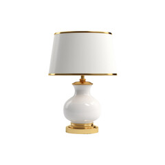 White and Gold Lamp With White Shade