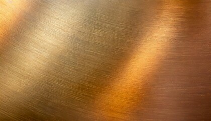 Background of a smooth sheet of shiny brushed metal in gold or copper tones - obrazy, fototapety, plakaty
