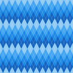 Blue gradient argyle pattern. Argyle vector pattern. Argyle pattern. Seamless geometric pattern for clothing, wrapping paper, backdrop, background, gift card, sweater.