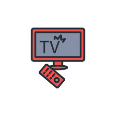 television icon. vector.Editable stroke.linear style sign for use web design,logo.Symbol illustration.