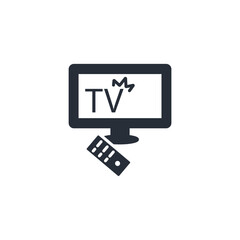 television icon. vector.Editable stroke.linear style sign for use web design,logo.Symbol illustration.