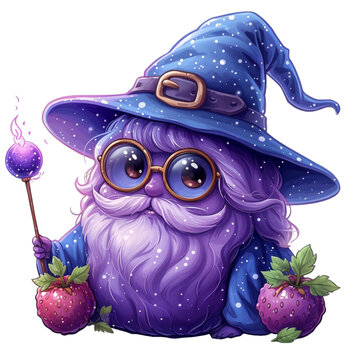 Purple Wizard Holding Berry