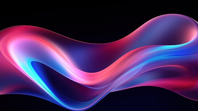 Abstract digital fractal pattern. Blur wavy lines background. Horizontal background with aspect ratio, generative,