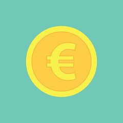 Illustration with yellow euro. Design element.  Commerce icon vector render illustration